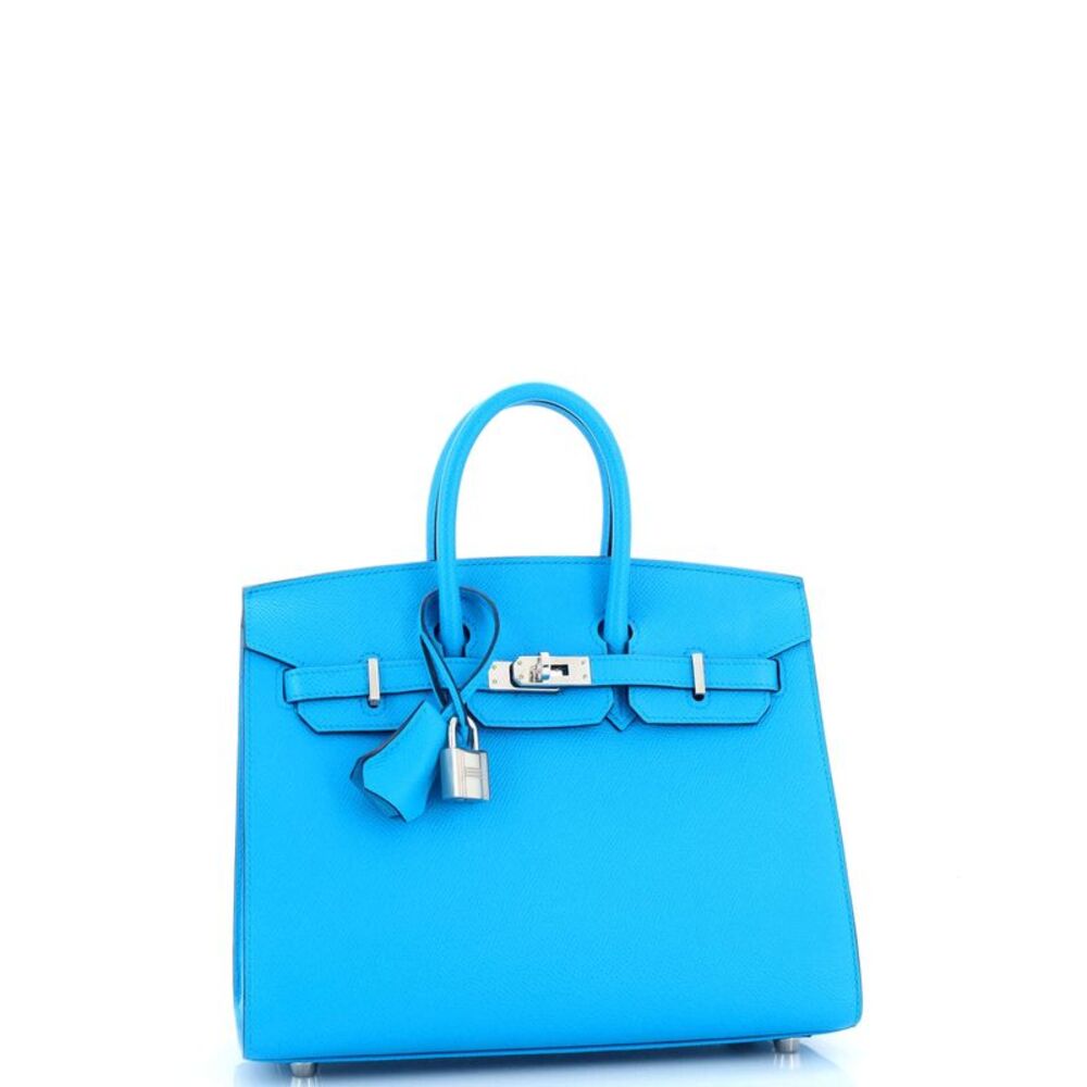 Hermes Birkin Sellier Bag Bleu Frida Epsom with Palladium Hardware 25 Blue - Picture 3 of 8